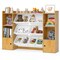 Kids Toy Storage Cabinet with 8 Bins, Open Shelves & Single-Door Cabinet Child-Friendly Organizer for Books